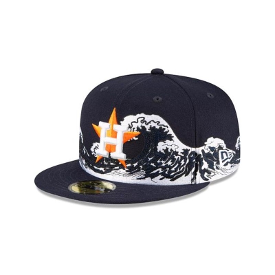 Houston Astros Gorra | New Era MLB Wave 59fifty Fitted Cap Mexico - Azules